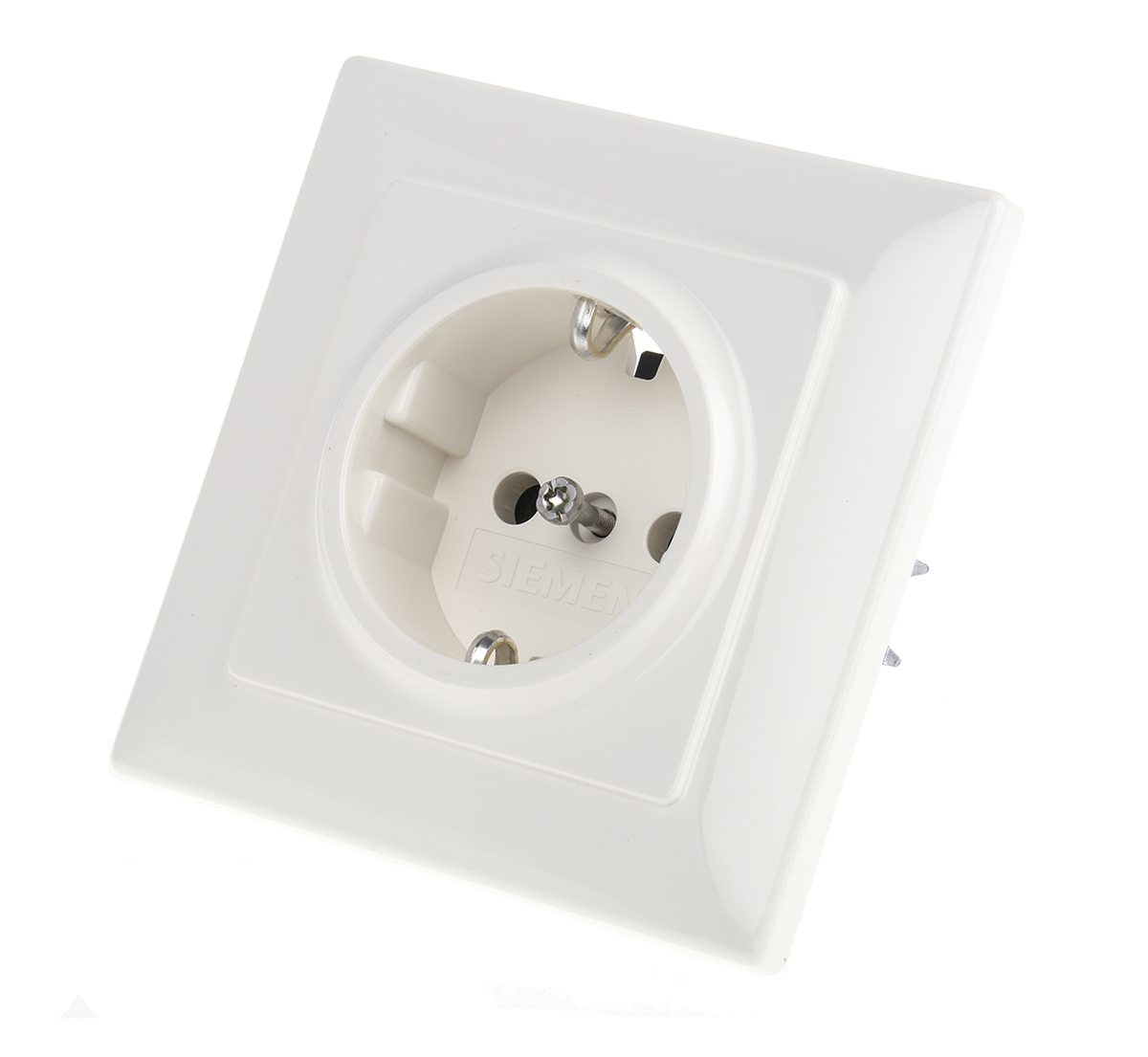 Siemens DELTA White 1 Gang Plug Socket, 16A, Type F - German Schuko, Indoor Use