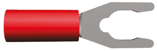 TE Connectivity PLASTI-GRIP Insulated Crimp Spade Connector, 0.26mm² to 1.65mm², 22AWG to 16AWG, M4 Stud Size PVC, Red