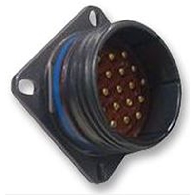 Amphenol Limited, D38999 6 Way Wall Mount MIL Spec Circular Connector ReceptacleBlack, Pin Contacts,Shell Size 9,