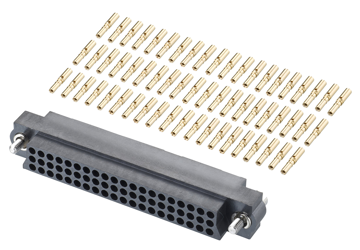 HARWIN Datamate J-Tek Series Straight Through Hole Mount PCB Socket, 60-Contact, 3-Row, 2mm Pitch, Solder Termination