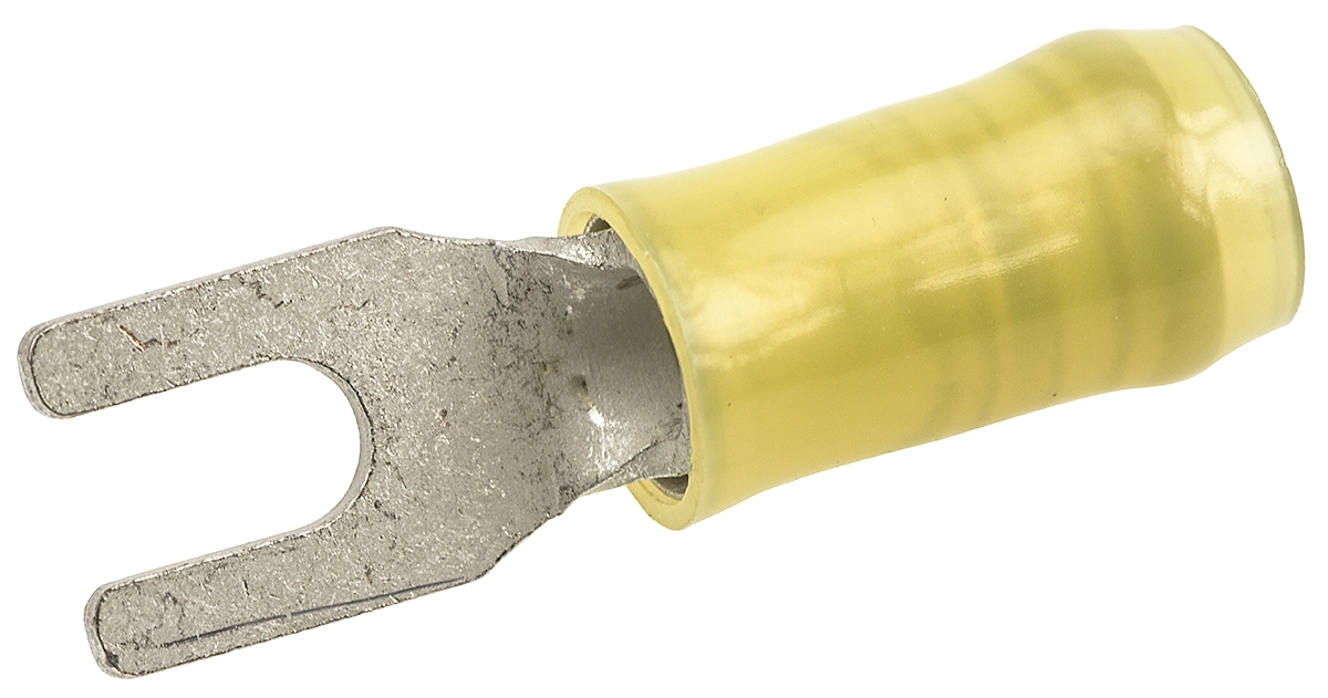 TE Connectivity PIDG Insulated Crimp Spade Connector, 2.6mm² to 6.6mm², 12AWG to 10AWG, M3.5 Stud Size Nylon, Yellow