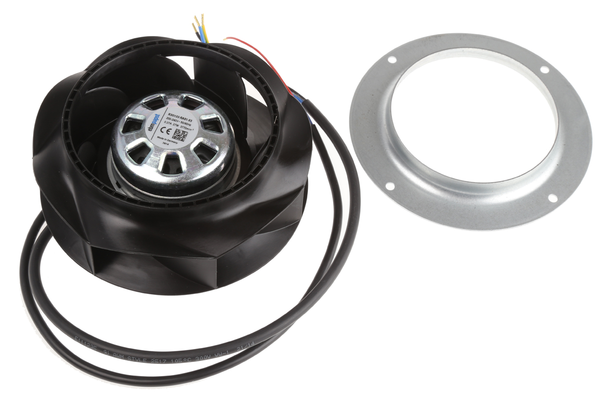 ebm-papst RadiCal Series Centrifugal Fan, 230 V ac, 280m³/h, AC Operation, 133 (Dia.) x 65mm