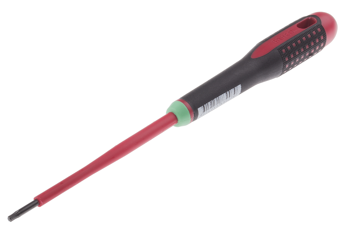 Bahco Torx  Screwdriver, T10 Tip, 100 mm Blade, VDE/1000V, 222 mm Overall