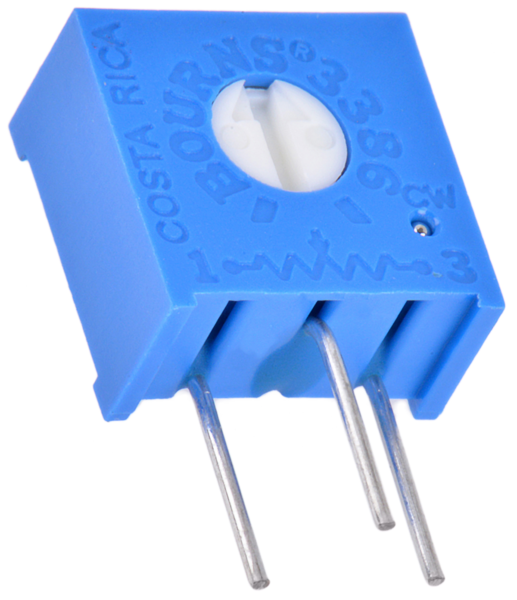 2.2kΩ, Through Hole Trimmer Potentiometer 0.5W Side Adjust Bourns, 3386