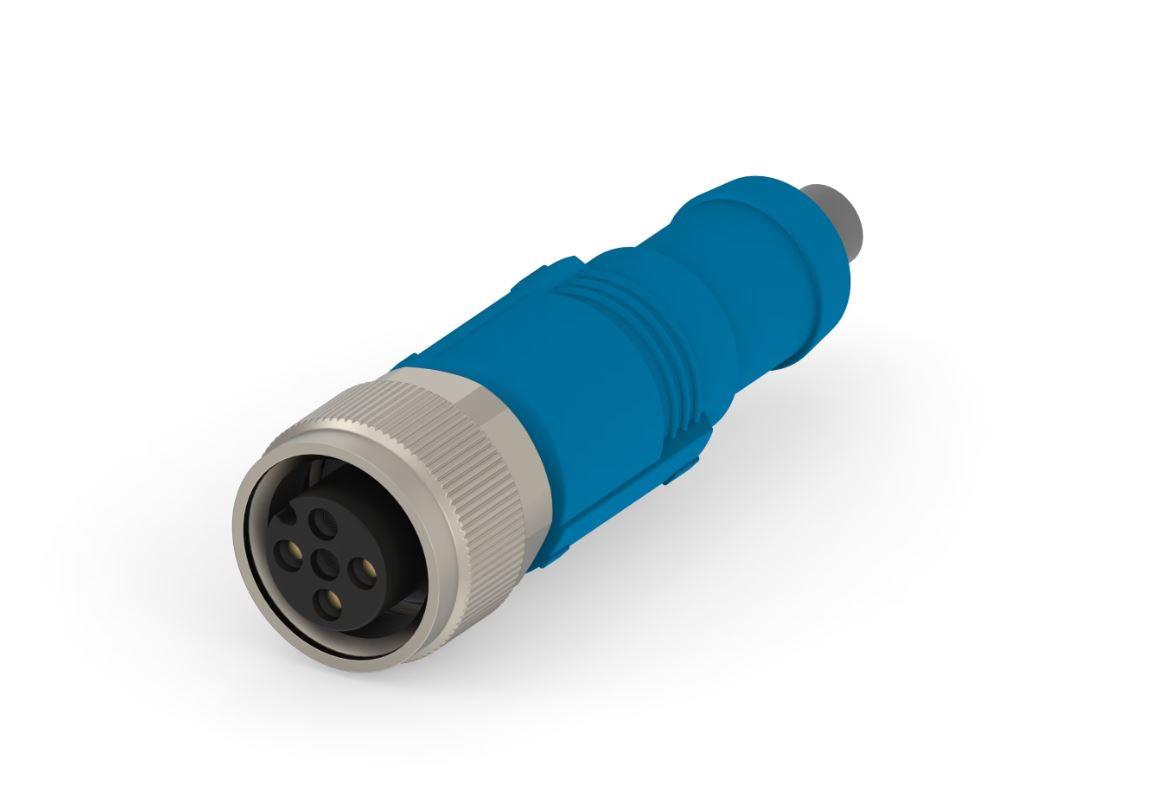 TE Connectivity Female 4 way Socket M12 to M12 Pigtail Cable Assembly, 1.5 m