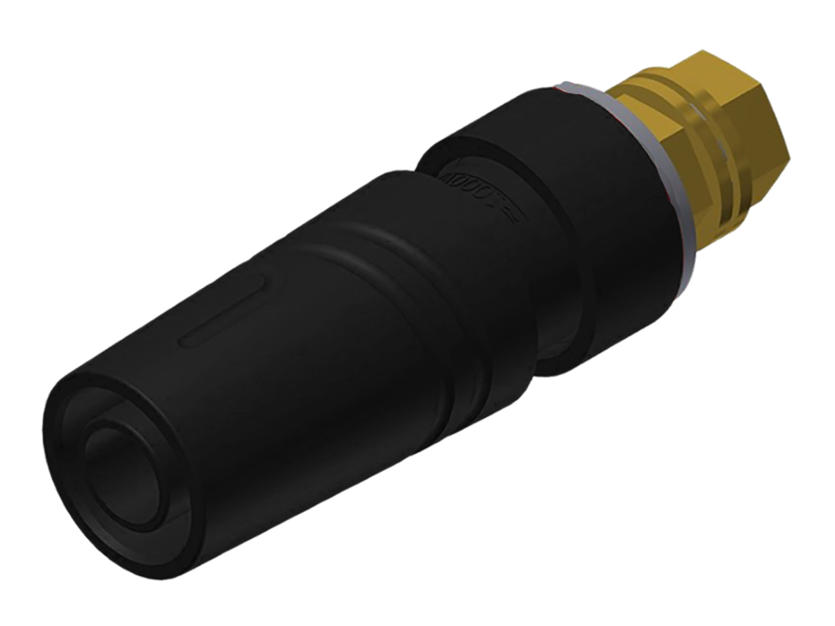 Hirschmann Test & Measurement Black Female Banana Socket, 4 mm Connector, M4 Thread Termination, 32A, 1000V ac/dc, Gold