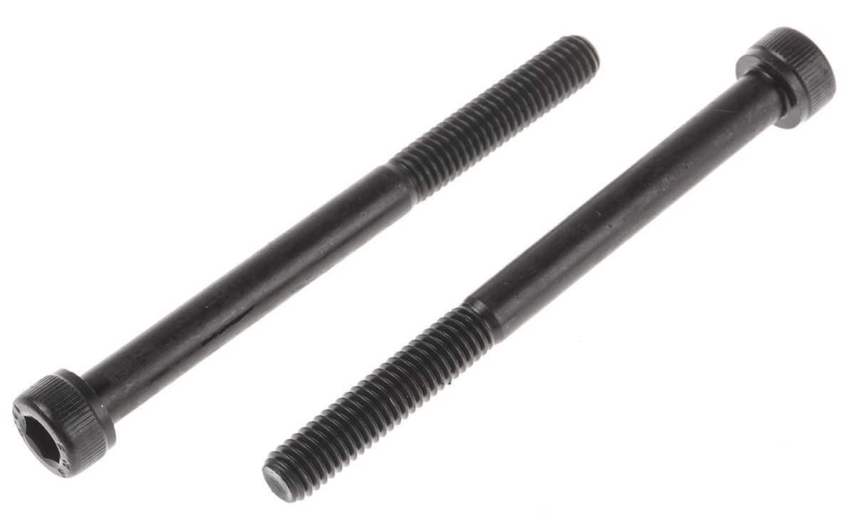 RS PRO Black, Self-Colour Steel Hex Socket Cap Screw, DIN 912, M6 x 70mm