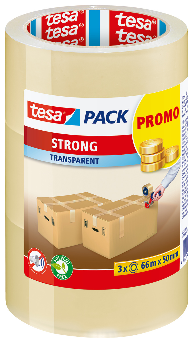 Tesa TESAPACK Transparent Packing Tape, 66mm x 50mm