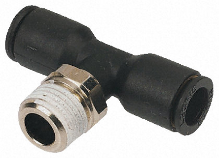 Legris LF3000 Series Tee Threaded Adaptor, Push In 16 mm to Push In 16 mm, Threaded-to-Tube Connection Style