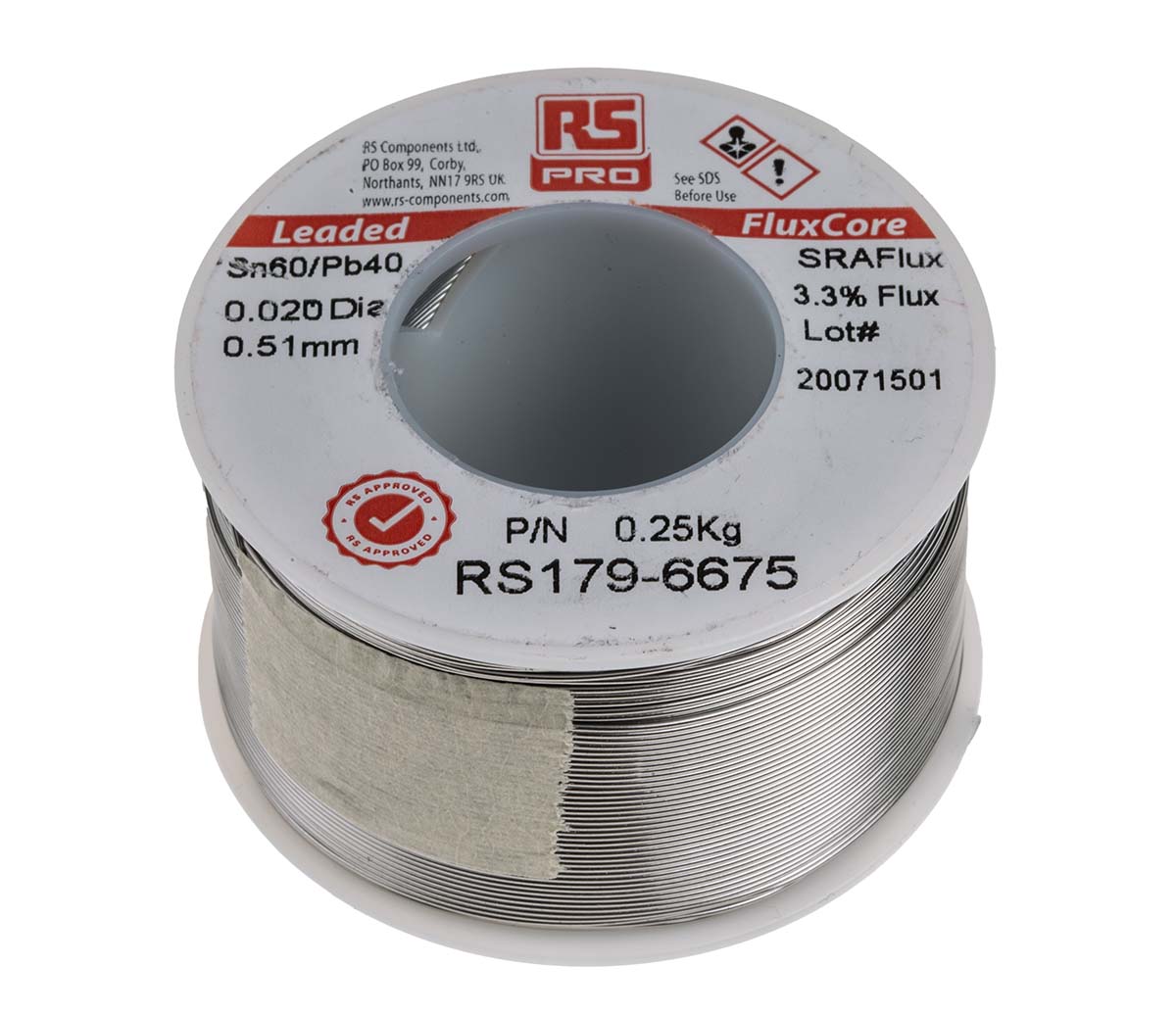 RS PRO Wire, 0.5mm Lead solder, 183°C Melting Point