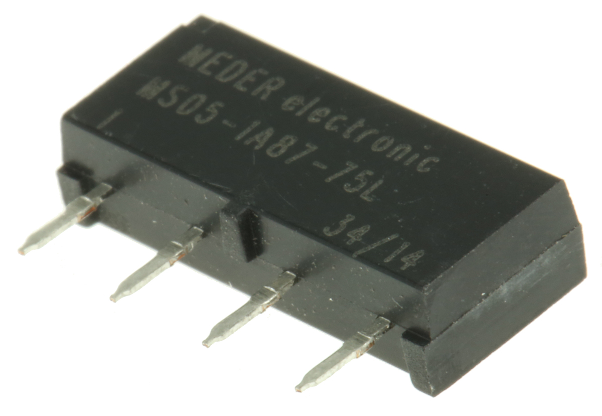 Meder PCB Mount Reed Relay, 5V dc Coil, SPST, 200V dc Max, 0.5 A Max, 280Ω