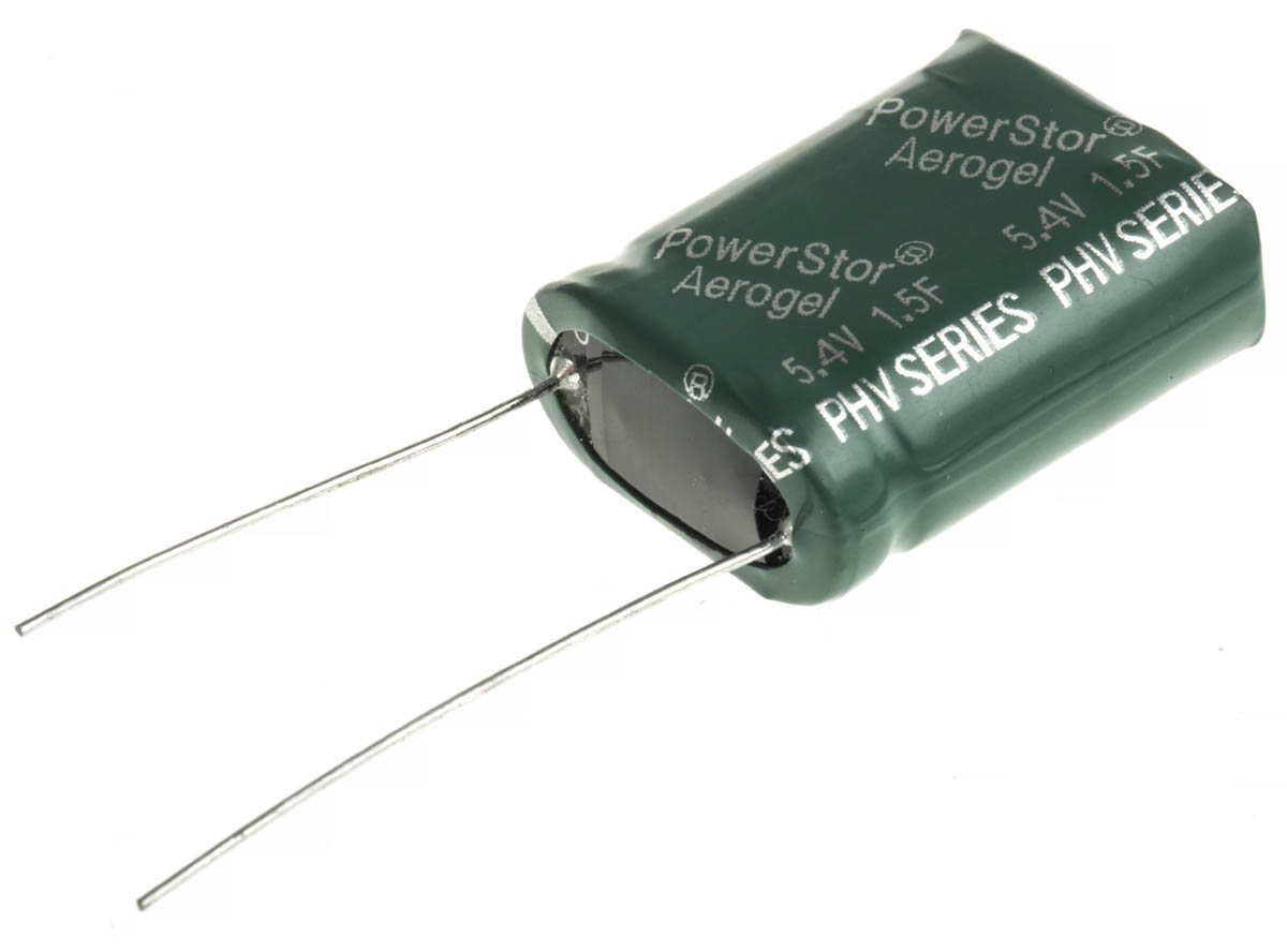 Eaton 1.5F Supercapacitor -10 → +30% Tolerance 5.4V dc, Through Hole