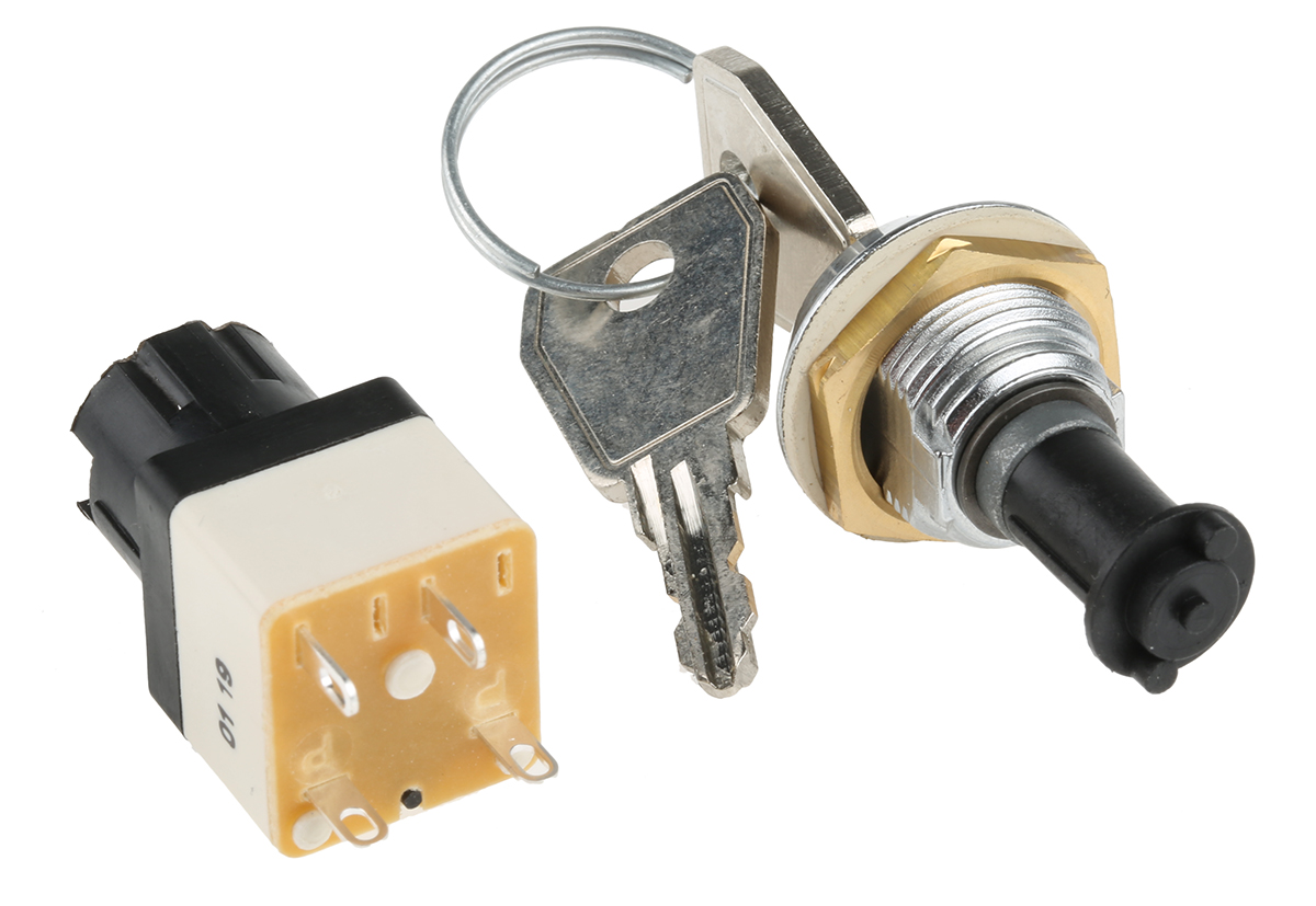 Lorlin IP67 Key Switch, DPST, 4 A @ 250 V ac 2-Way