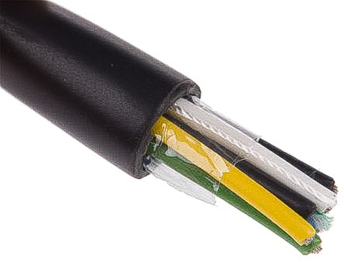 Alpha Wire XTRA-GUARD 2 Control Cable, 6 Cores, 0.81 mm² 18 AWG, Unscreened, 30 m, Black Polyvinyl Chloride Sheath