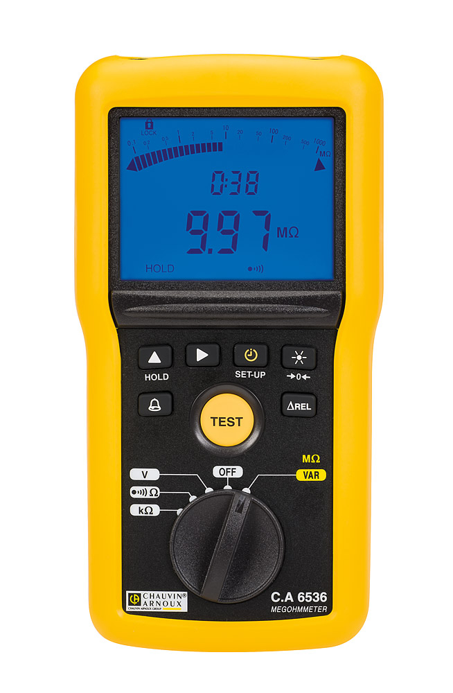 Chauvin Arnoux CA 6536 Insulation & Continuity Tester, 10V Min, 100V Max, 20GΩ Max, CAT IV - RS Calibration