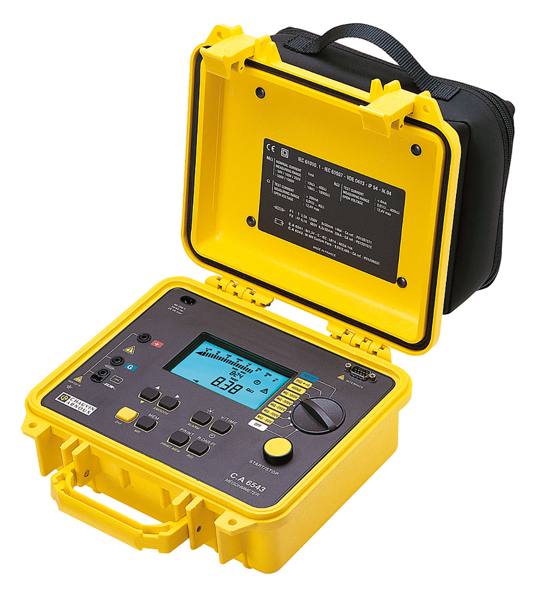 Chauvin Arnoux CA 6543 Insulation & Continuity Tester, 50V Min, 1000V Max, 4TΩ Max, CAT III 600V