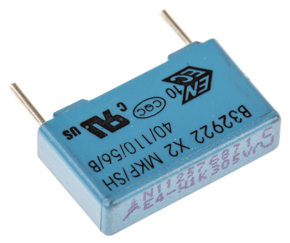 EPCOS B32922C Polypropylene Film Capacitor, 305V ac, ±10%, 100nF, Through Hole