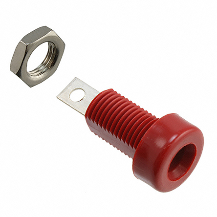 Cinch Red Female Banana Socket, 4 mm Connector, Solder Termination, 15A, 3500V, Tin Plating