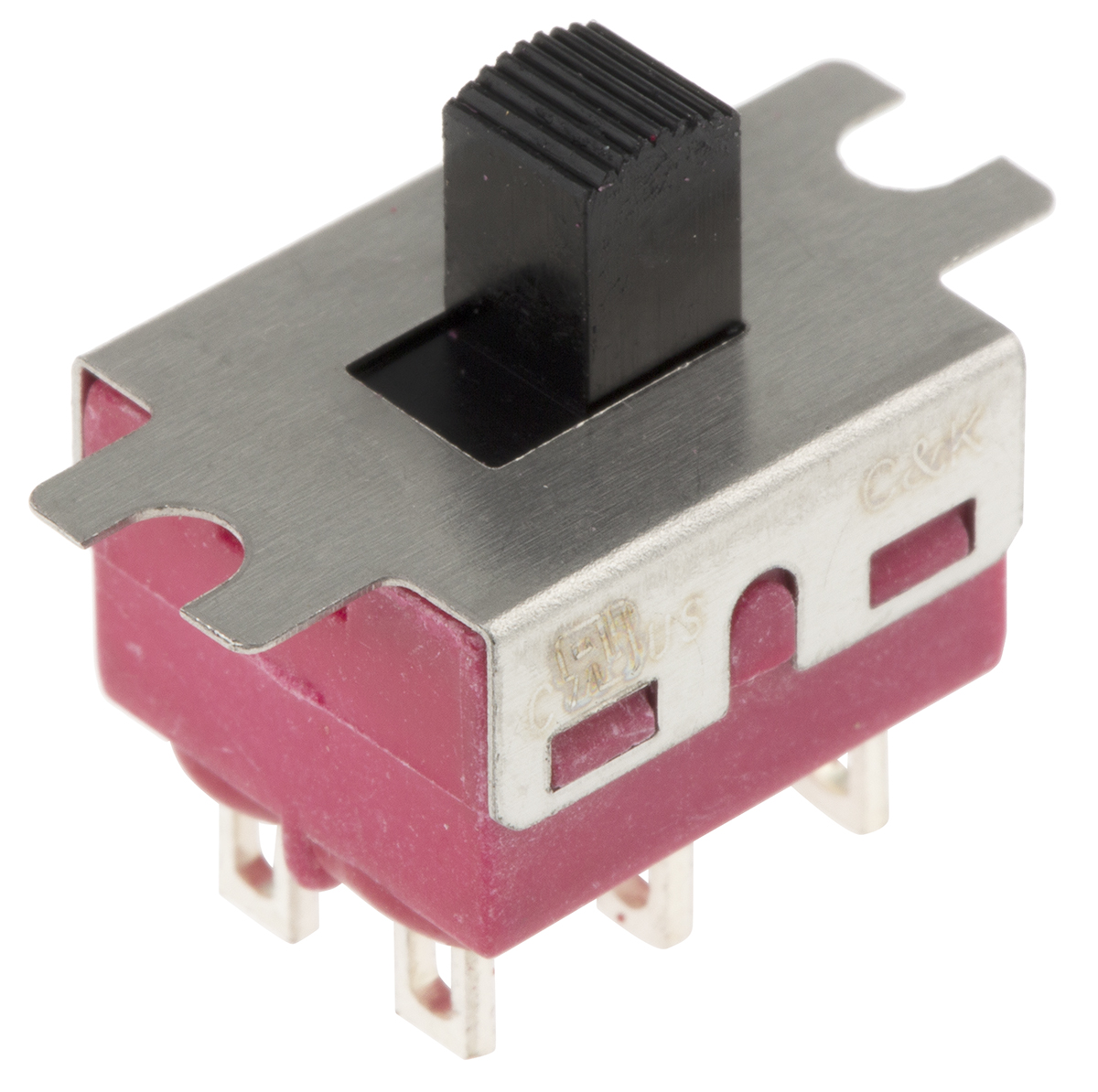 C & K Panel Mount Slide Switch DPDT Latching 6 A @ 120 V ac, 6 A @ 28 V dc Slide