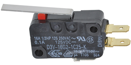Omron Hinge Lever Micro Switch, Quick Connect Terminal, 16 A @ 250 V ac, SP-CO, IP40