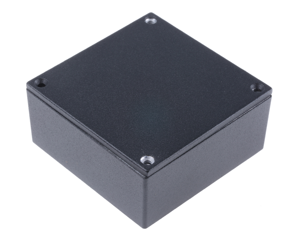 Hammond 1590 Series Black Die Cast Aluminium Enclosure, IP54, Black Lid, 92 x 92 x 38mm