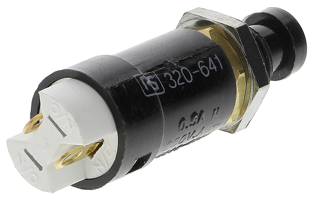 Arcolectric (Bulgin) Ltd 0918 Series Miniature Push Button Switch, Momentary, Panel Mount, 7.1mm Cutout, SPST, 250V ac