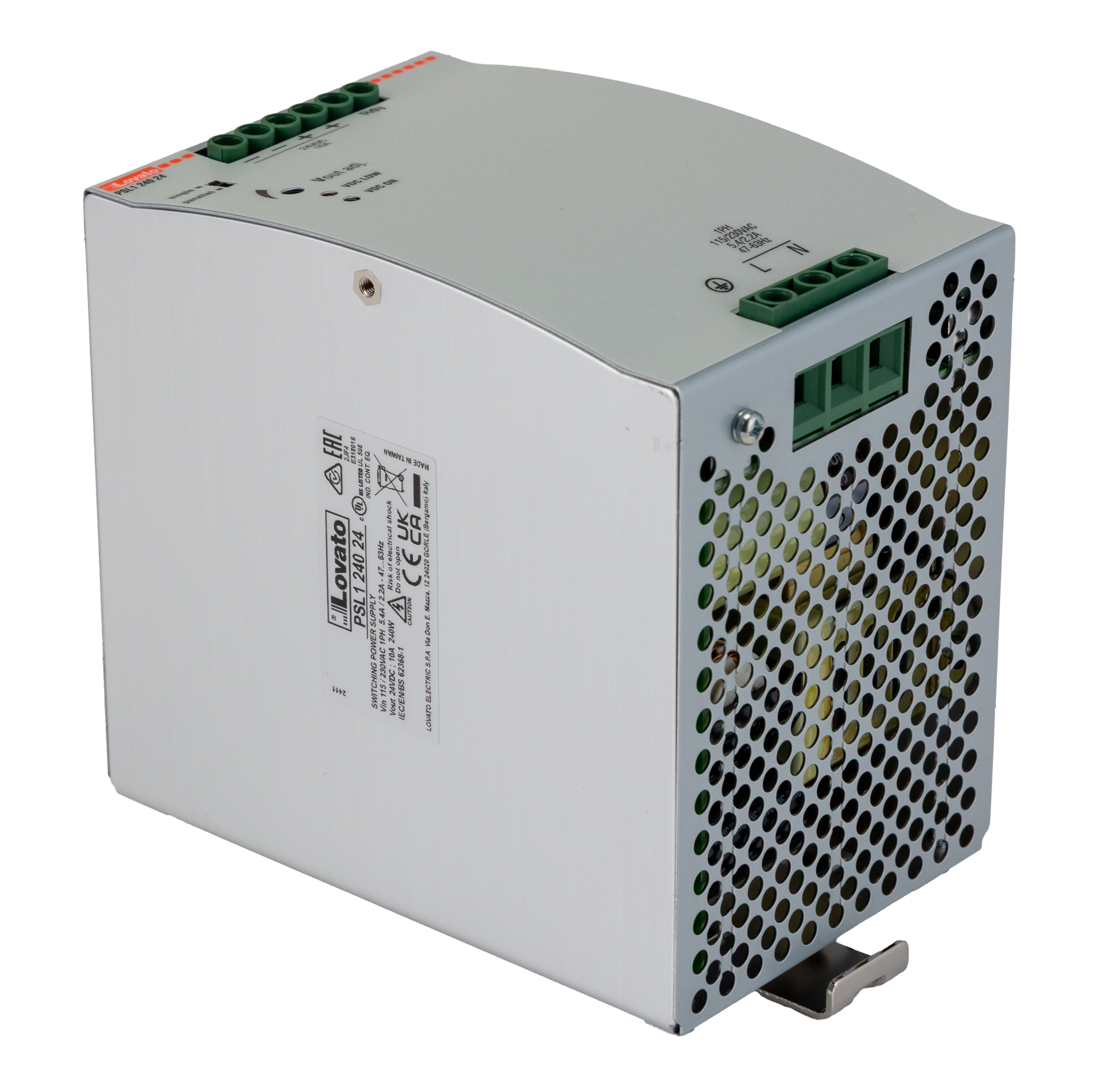 Lovato PSL Switched Mode DIN Rail Power Supply, 230V ac ac Input, 24V dc dc Output, 10A Output, 240W