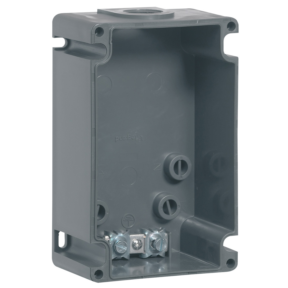 Legrand Grey Plastic Back Box, IP44, Wall Mount, 1 Gangs, 102 x 162 x 62.5mm