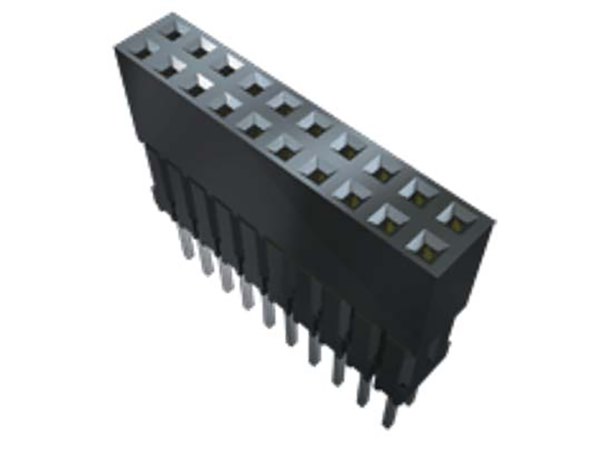 Samtec ESQ Series Straight Through Hole Mount PCB Socket, 6-Contact, 1-Row, 2.54mm Pitch, Solder Termination