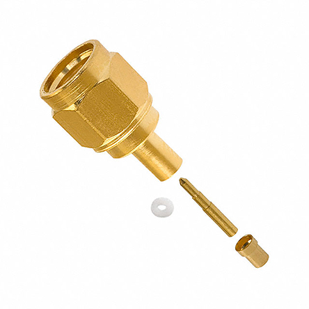 Cinch SMA Series, Plug Cable Mount SMA Connector, 50Ω, Crimp Termination, Straight Body