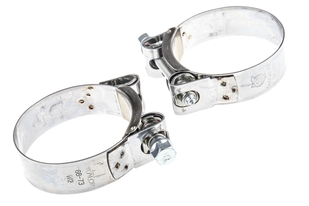 MIKALOR Stainless Steel, Zinc-Plated Steel (Bolt) Hex Screw Bolt Drive, 25mm Band Width, 68 → 73mm ID