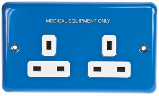 MK Electric Albany Plus Blue 2 Gang Plug Socket, 13A, Type G - British, Indoor Use