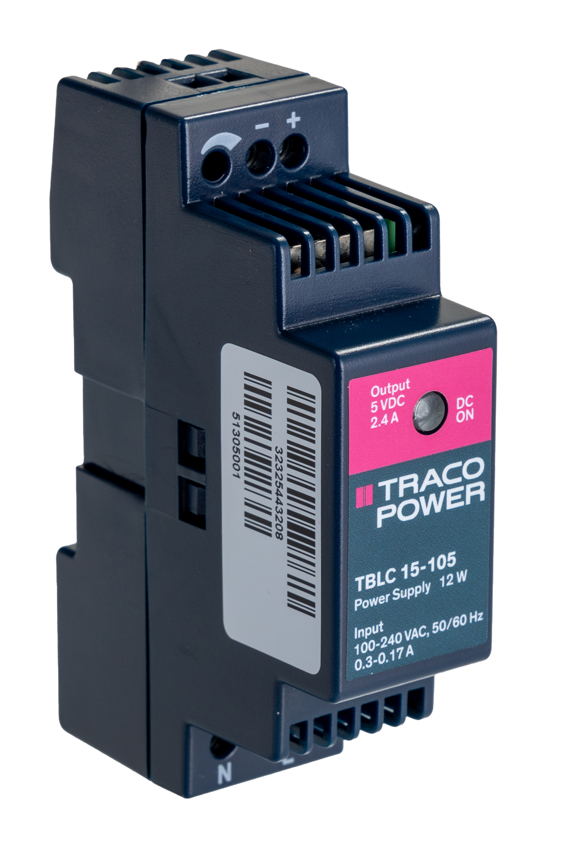 TRACOPOWER TBLC 15 DIN Rail Power Supply, 85 → 264V ac ac Input, 5V dc dc Output, 2.4A Output, 12W