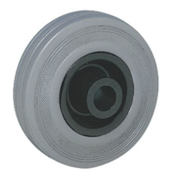 Guitel Hervieu Black, Grey Rubber Non-Marking Trolley Wheel, 125kg