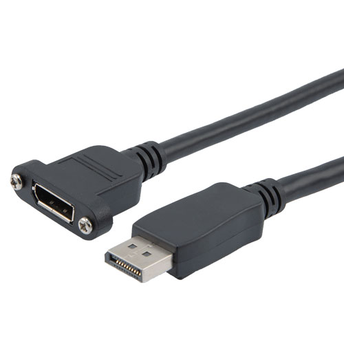 L-Com Male DisplayPort to Female DisplayPort, PVC  Cable, 500mm