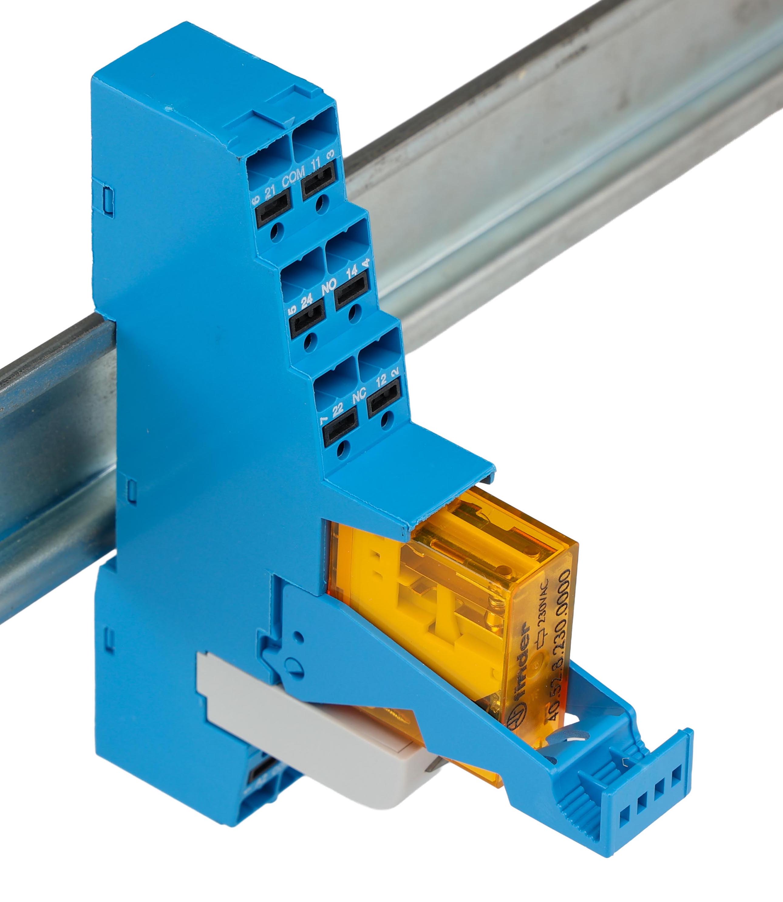 Finder 48 Series Interface Relay Module, DIN Rail Mount, 230V ac Coil, DPDT-2C/0, 2-Pole, 8A Load
