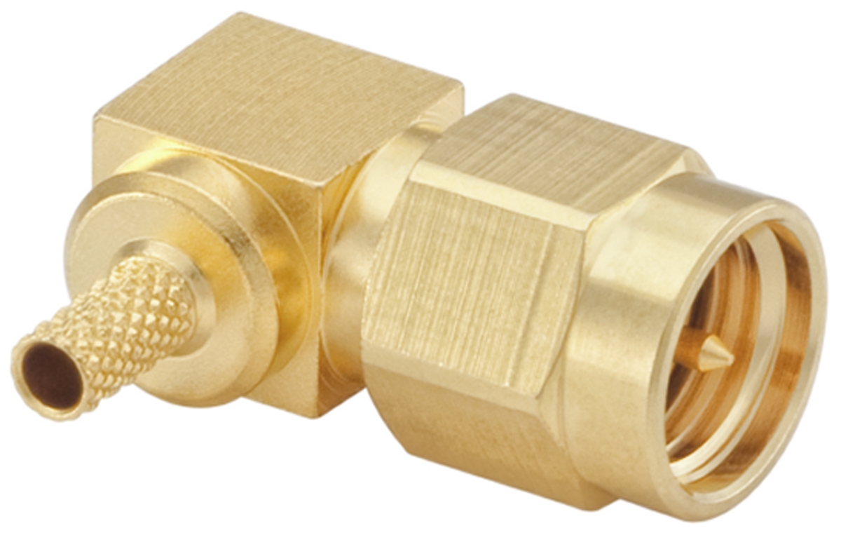 Rosenberger SMA Series, Plug Cable Mount SMA Connector, 50Ω, Crimp Termination, Right Angle Body