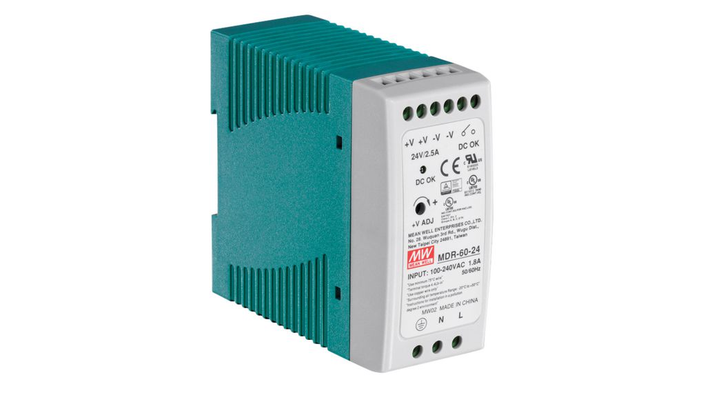 Trendnet TI DIN Rail Power Supply, 370V ac Input, 24V, 2.5A Output, 60W