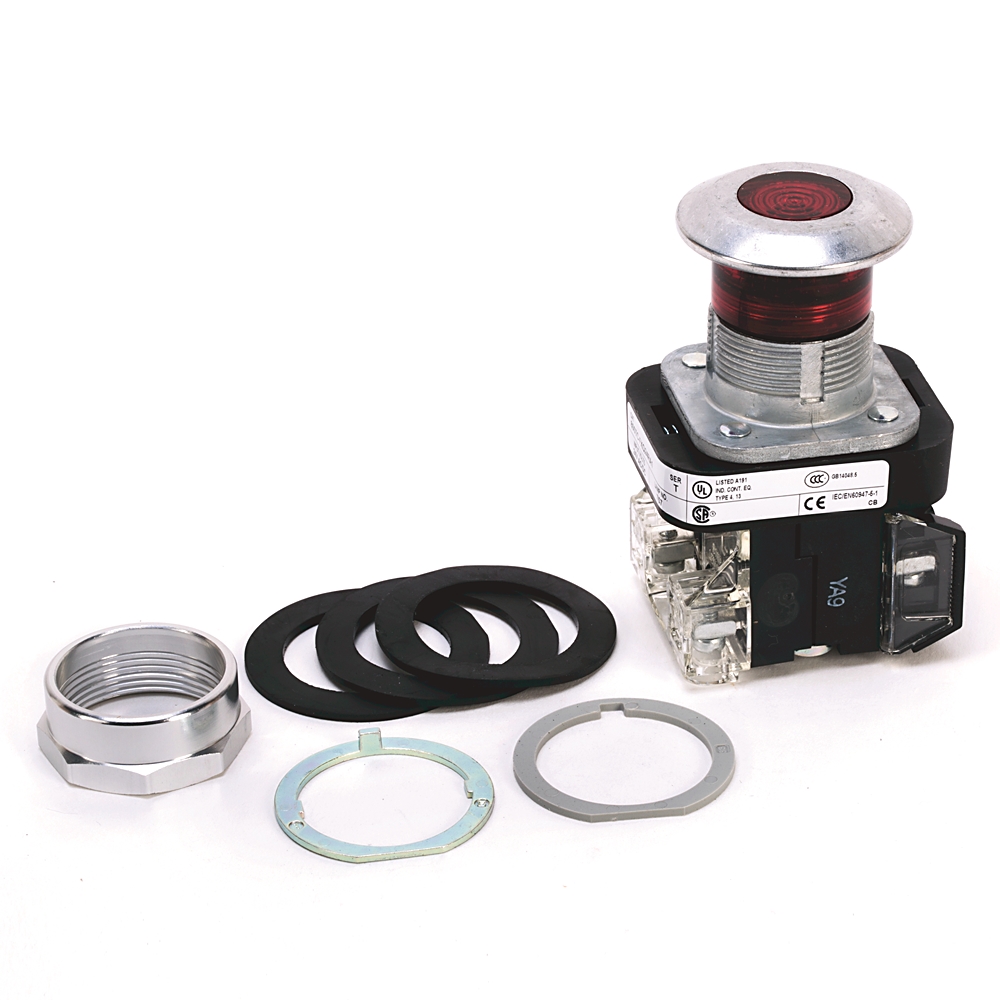 Allen Bradley 800T Series Illuminated Push Button, Panel Mount, 30mm Cutout, SPDT