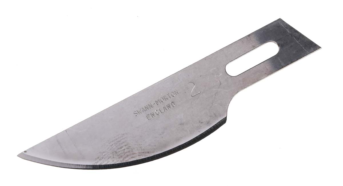 Swann-Morton Carbon Steel Curved Scalpel Blade, 50 per Package