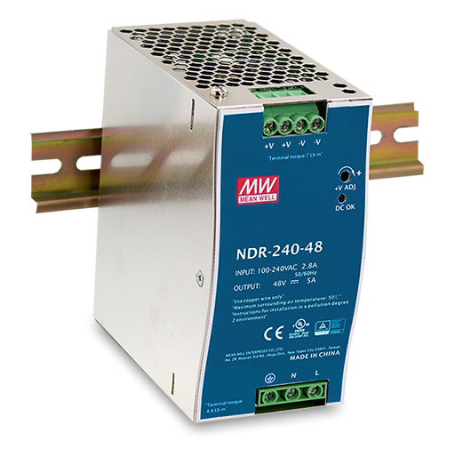 D-Link NDR-240 Switched Mode DIN Rail Power Supply, 90 → 264 V ac / 127 → 370V dc ac, dc Input, 48V dc dc