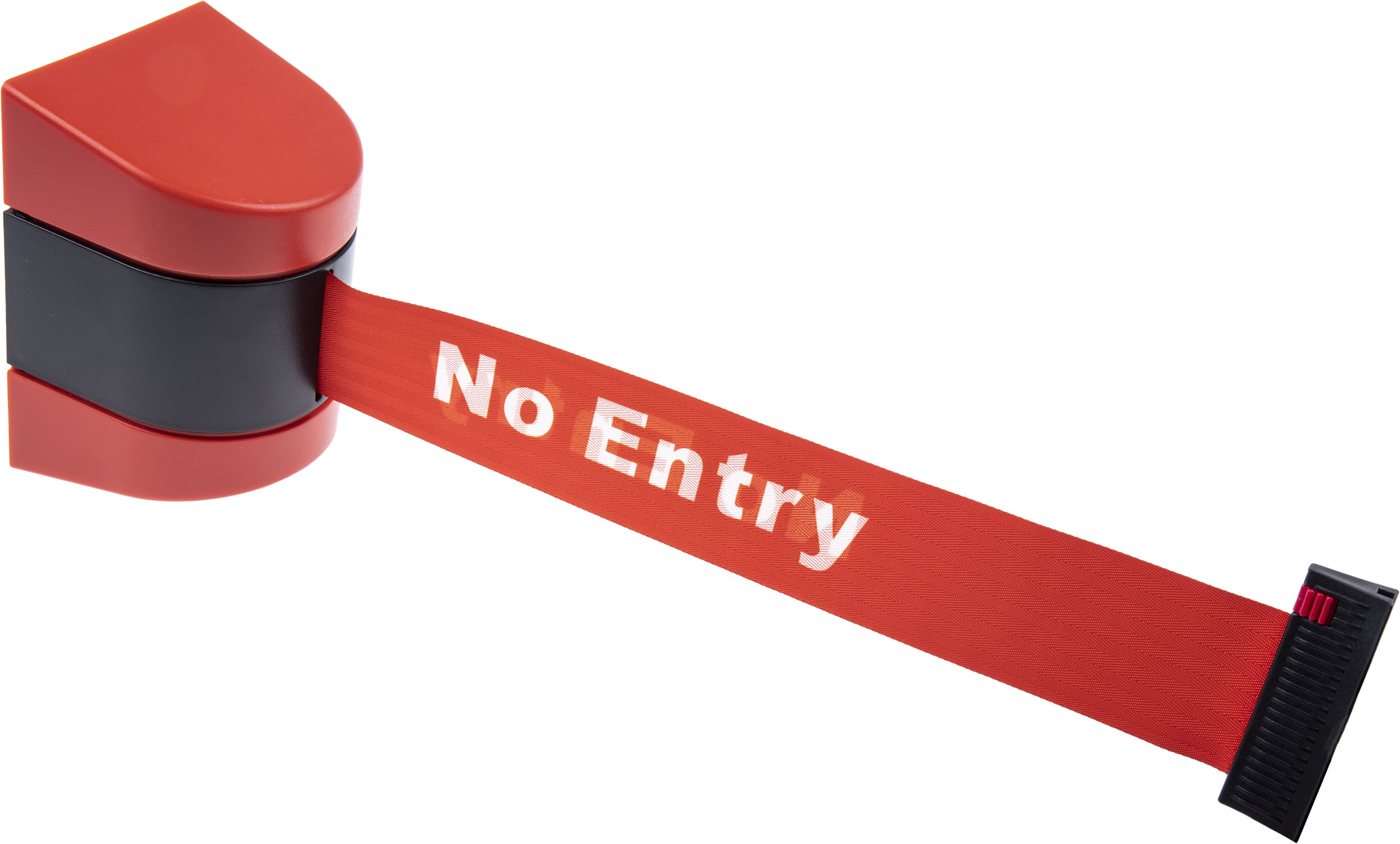 RS PRO Black & Red Polyester Retractable Barrier, 4.6m, Red Tape