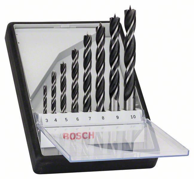 Bosch 8-Piece Wood Auger Drill Bit Set for Wood, 10mm Max, 3mm Min, Wood Bits