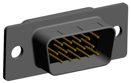 Norcomp SEAL-D 15 Way Plug-In Mount D-sub Connector Plug, 2.286mm Pitch