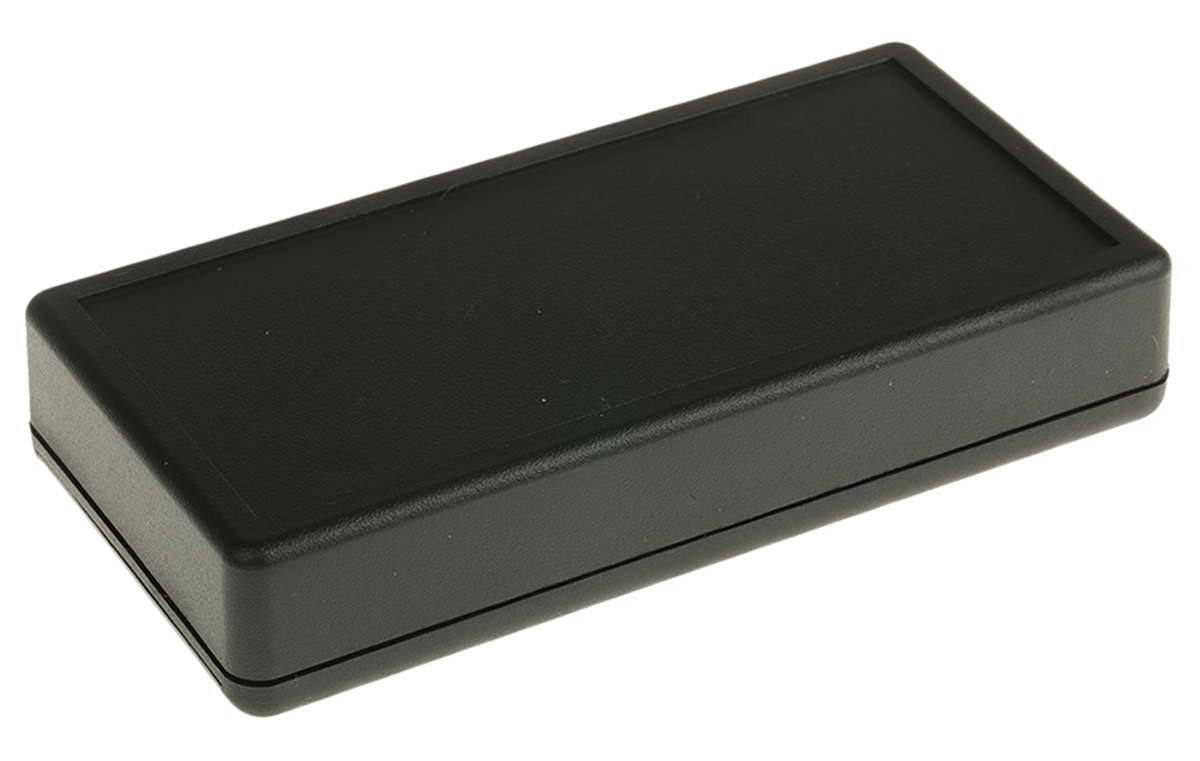 Hammond 1599 Series Black Flame Retardant ABS Handheld Enclosure, Integral Battery Compartment, IP54, 130 x 65 x 25mm