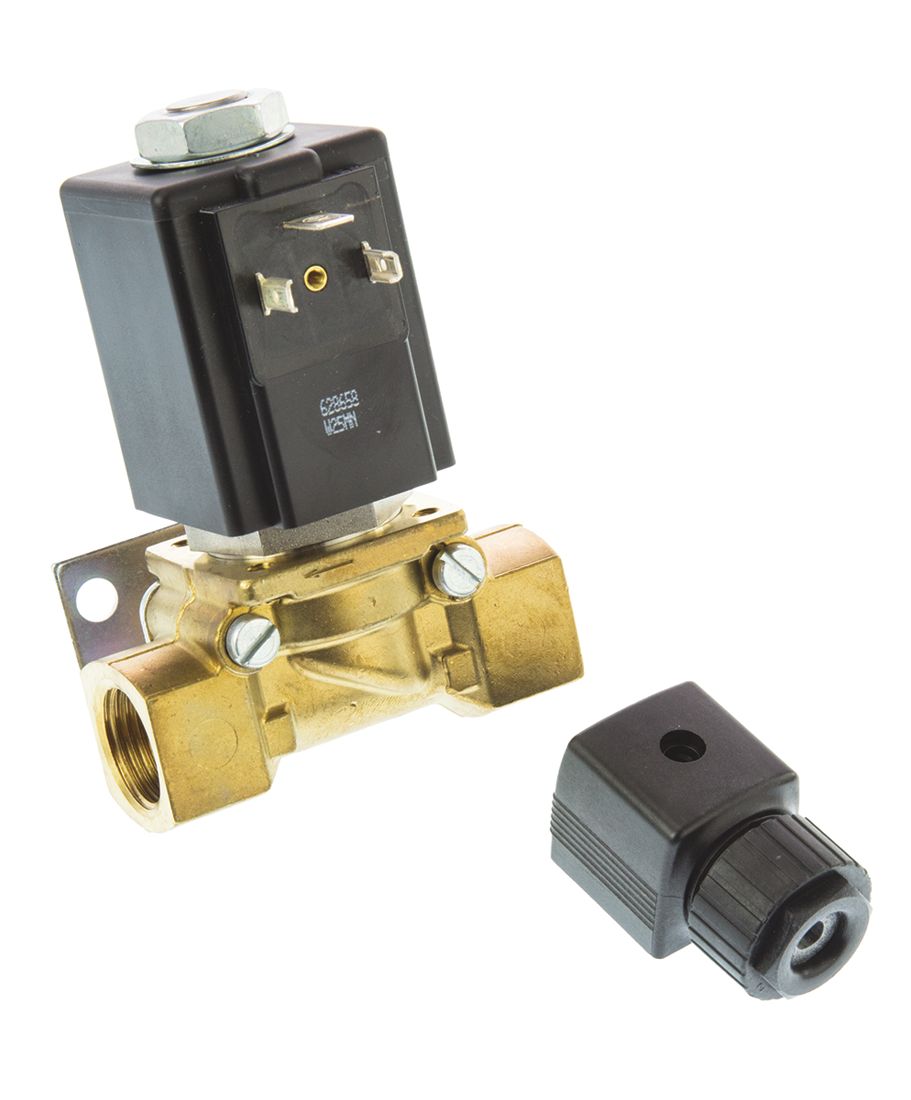 Burkert Solenoid Valve 076551, 2 Port, NC, 230 V ac 1/4 in G, 12.7 mm