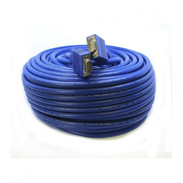 Van Damme Male VGA to Male VGA Cable, 30m Blue