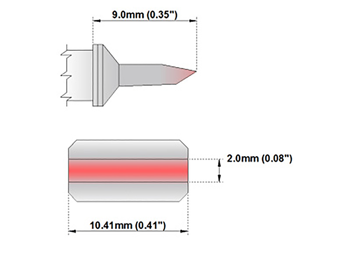 Thermaltronics 9 mm Bevel Soldering Iron Tip