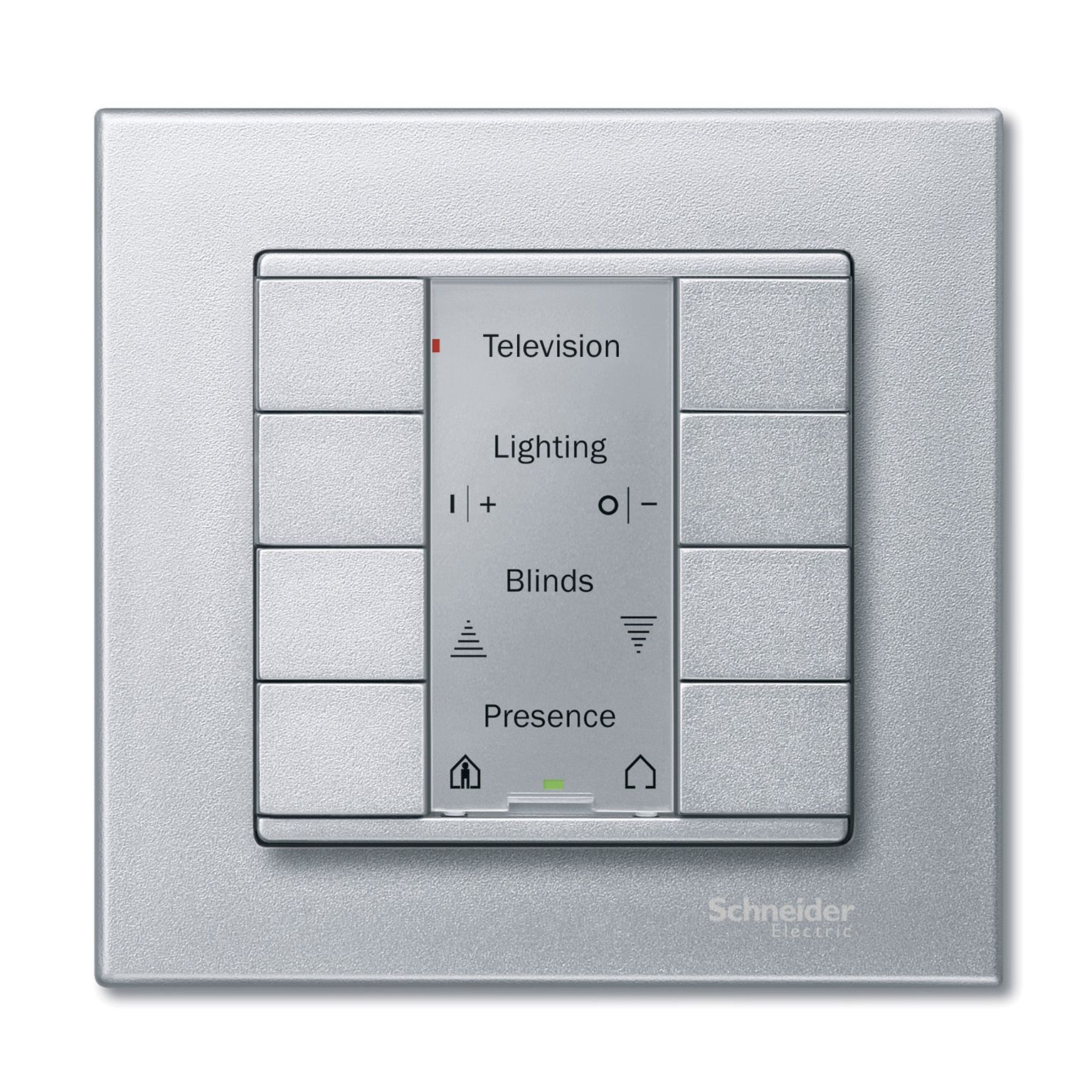 Schneider Electric Grey Push Button Light Switch, 4 Gang, MTN