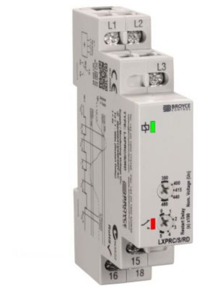 Broyce Control Phase, Voltage Monitoring Relay, 3 Phase, SPDT, 266 → 540V ac, DIN Rail